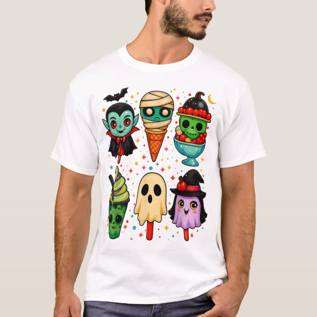 T-shirt Cute Summer Popsicle Horreur Halloween Cadeau Éffr (Devant)