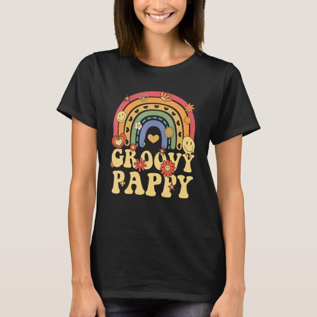 T-shirt Cute Super Pappy Retro Super Rainbow (Devant)