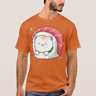 T-shirt Cute Sushi Cat Kawaii Anime Neko Animal Pet Japan