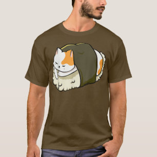 T-shirt Cute Sushi Chat Kawaii Anime Neko Animal Animal An
