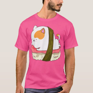 T-shirt Cute Sushi Chat Kawaii Anime Neko Animal Animal An