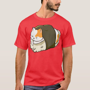T-shirt Cute Sushi Chat Kawaii Anime Neko Animal Animal An