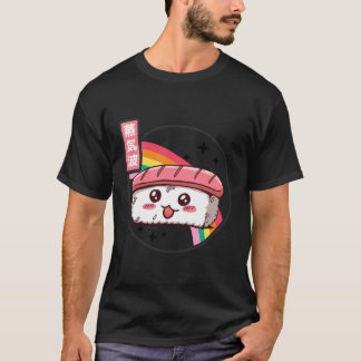 T-shirt Cute Sushi Kawaii Anime arc-en-ciel rétro