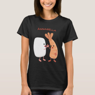 T-shirt Cute sushi riz crevettes amis dessin animé