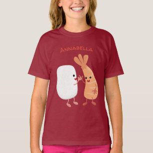 T-shirt Cute sushi riz crevettes amis dessin animé