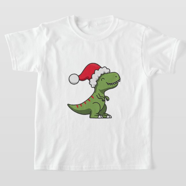 T-shirt Cute T-Rex in Santa Hat – Christmas Dino (Poser)
