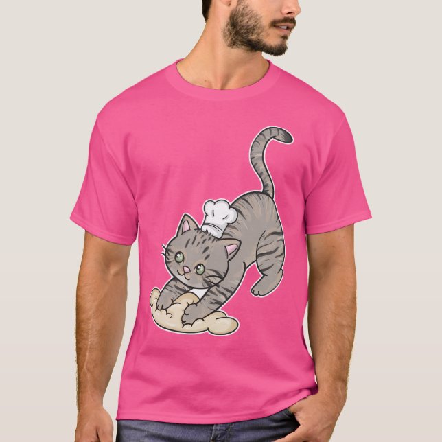 T-shirt Cute Tabby Cat Baker - Faire Biscuits (Devant)
