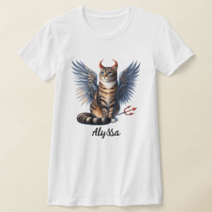 T-shirt Cute Tabby Demon et Angel Cat