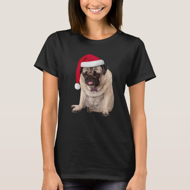 T-shirt Cute Tan Carlin Santa Hat Plaid Bowtie Image Chris (Devant)