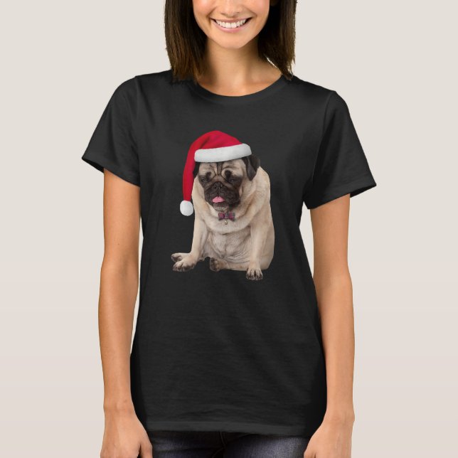 T-shirt Cute Tan Carlin Santa Hat Plaid Bowtie Image Chris (Devant)