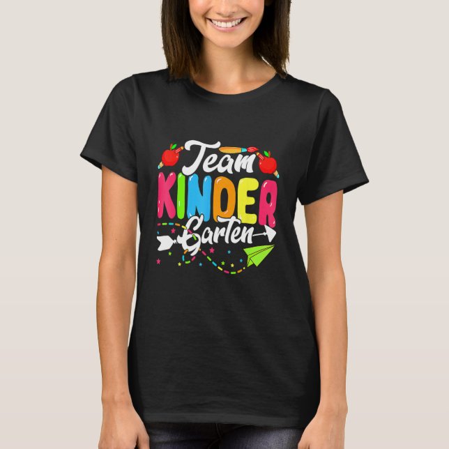 T-shirt Cute Team Kindergarten Happy Back To School Teache (Devant)