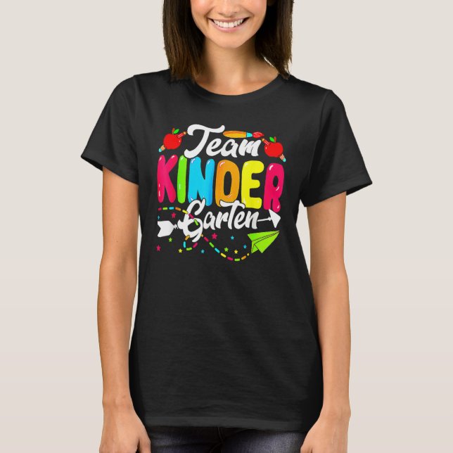 T-shirt Cute Team Kindergarten Happy Back To School Teache (Devant)