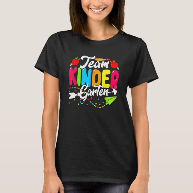 T-shirt Cute Team Kindergarten Happy Back To School Teache (Devant)