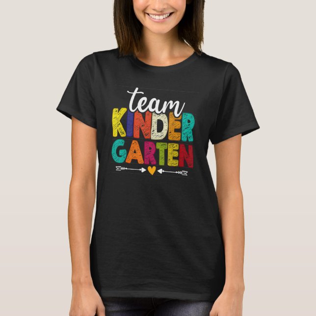 T-shirt Cute Team Kindergarten Happy Back To School Teache (Devant)