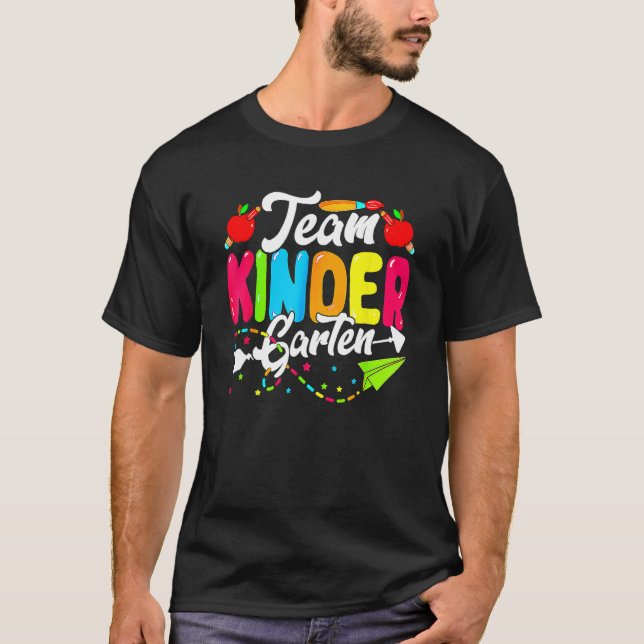 T-shirt Cute Team Kindergarten Happy Back To School Teache (Devant)