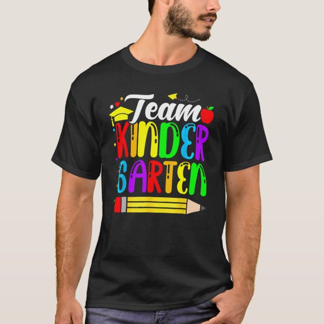 T-shirt Cute Team Kindergarten Pencil Back To School Teach (Devant)