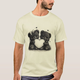T-shirt Cute Teddy Bear Love – Design Cœur Douce