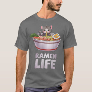 T-shirt Cute Tee - shirt Ramen Life Chat Japonais Cadeau K