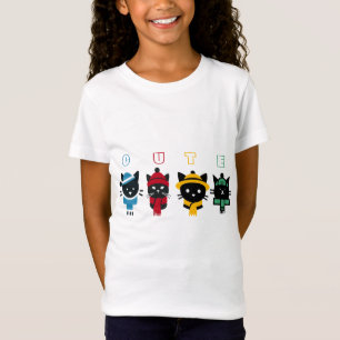 T-Shirt Cute tête de chatons colorés