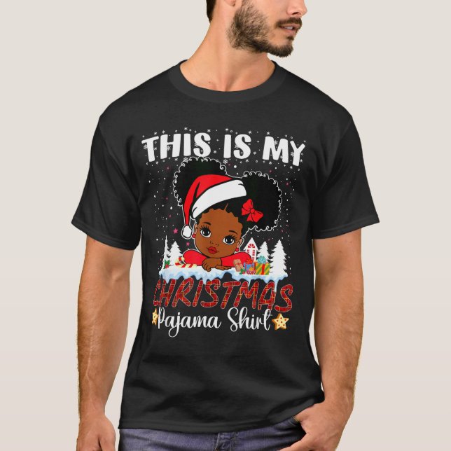 T-shirt Cute This Is My Christmas Pajama Black African Ame (Devant)