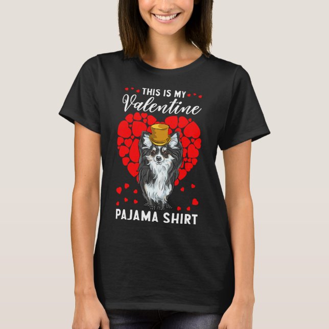 T-shirt Cute This Is My Valentine Pajama Chihuahua Dog (Devant)