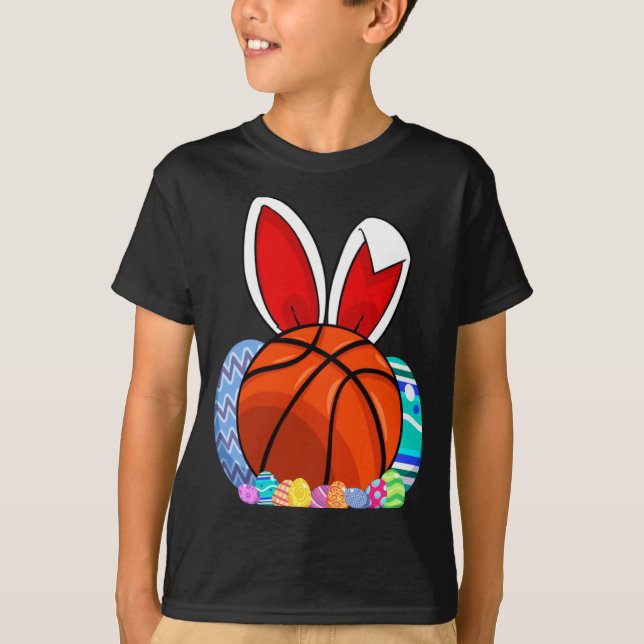 T-shirt Cute To Basketball Easter Egg Bunny (Devant)