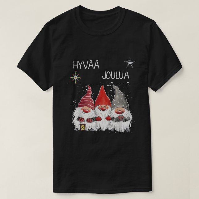 T-SHIRT CUTE TONTTU HYVAA JOULUA FINNISH (Design devant)