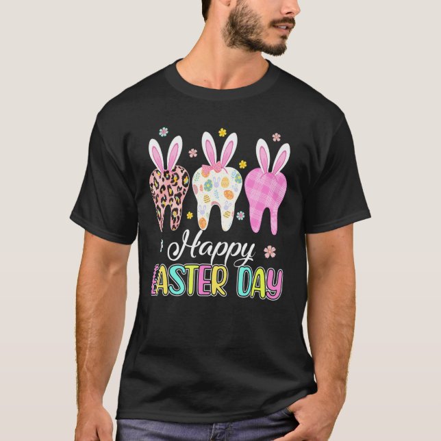 T-shirt Cute Tooth Dental Squad Dental Assistant Easter Da (Devant)