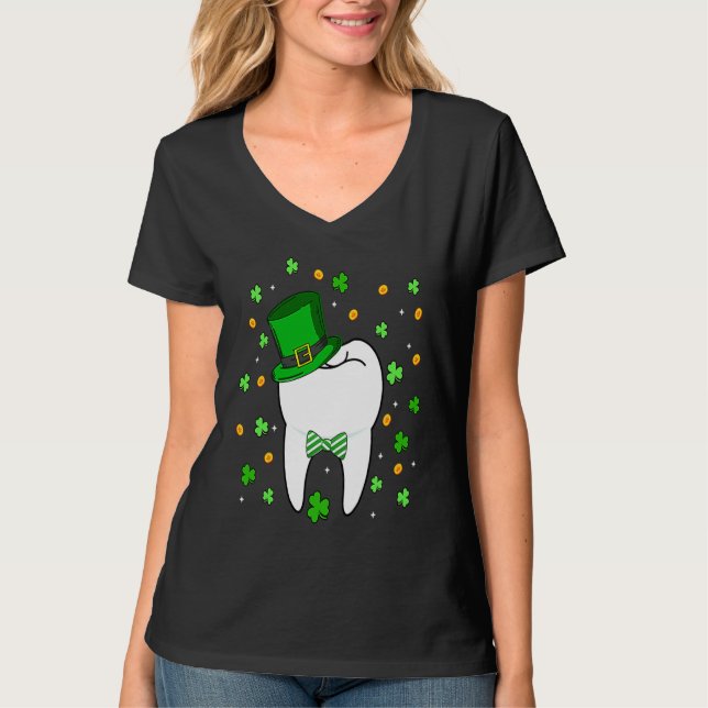 T-shirt Cute Tooth Leprechaun Hat Dental Squad St Patrick' (Devant)