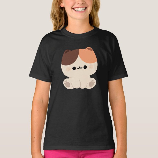 T-shirt Cute Tortie Chat (Devant)