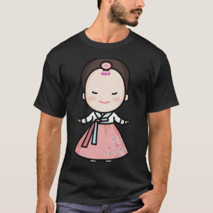T-shirt Cute traditionnelle coréenne mariée toon