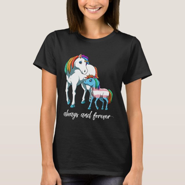 T-shirt Cute Transgender Unicorn Mama (Devant)