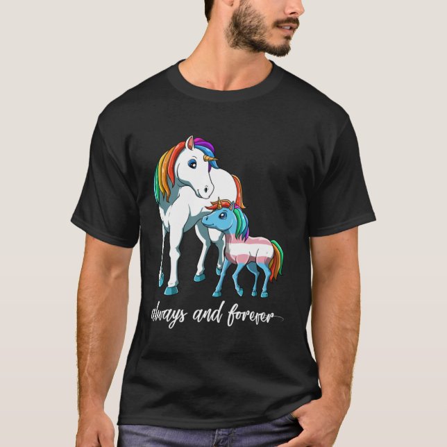 T-shirt Cute Transgender Unicorn Mama (Devant)