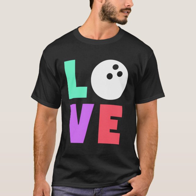 T-shirt Cute Trendy Love Bowling Femmes Ou Filles (Devant)