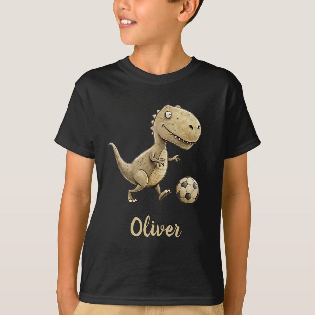 T-shirt Cute Trex Jouer Soccer Personnalisé (Devant)