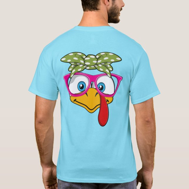 T-shirt Cute Turkey Happy Thanksgiving Holiday (Dos)