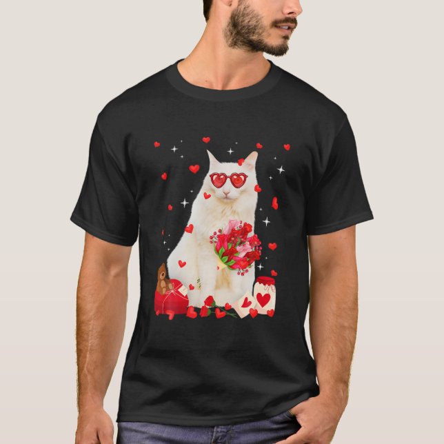 T-shirt Cute turque Angora Chat Valentine Fun Chat Papa Ch (Devant)