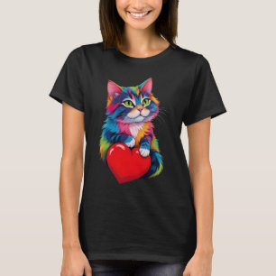 T-shirt Cute Tuxedo Chat Valentine's Day Amoureux des chat