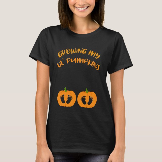 T-shirt Cute Twin Halloween Grossesse Faire-part Lil Pum (Devant)