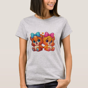T-shirt Cute Twin Teddy Bears