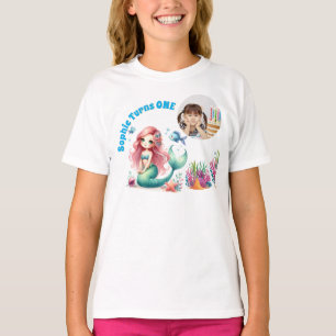 T-shirt Cute Under the Sea Mermaid Photo Birthday Kids