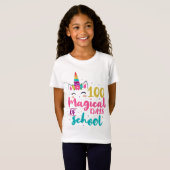 T-Shirt Cute Unicorn 100 Jours Magiques De L'École (Devant entier)
