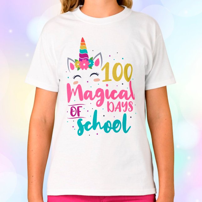 T-shirt Cute Unicorn 100 Jours Magiques De L'École (Créateur téléchargé)