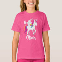 Cute Unicorn Anniversaire fille rose personnalisée