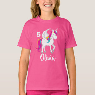 T-shirt Cute Unicorn Anniversaire fille rose personnalisée