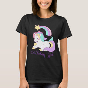T-shirt Cute Unicorn Anniversaire Girl Typographie tendanc