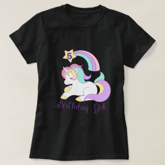 T-shirt Cute Unicorn Anniversaire Personnalisé Numéro Typo