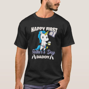 T-shirt Cute Unicorn Bonne Première Fête des pères Papa Bb