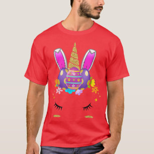 T-shirt Cute Unicorn Bunny Oreilles Oeuf Face Pâque Jour E