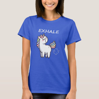 T-shirt Cute unicorn cartoon exhale | kawaii unicron
